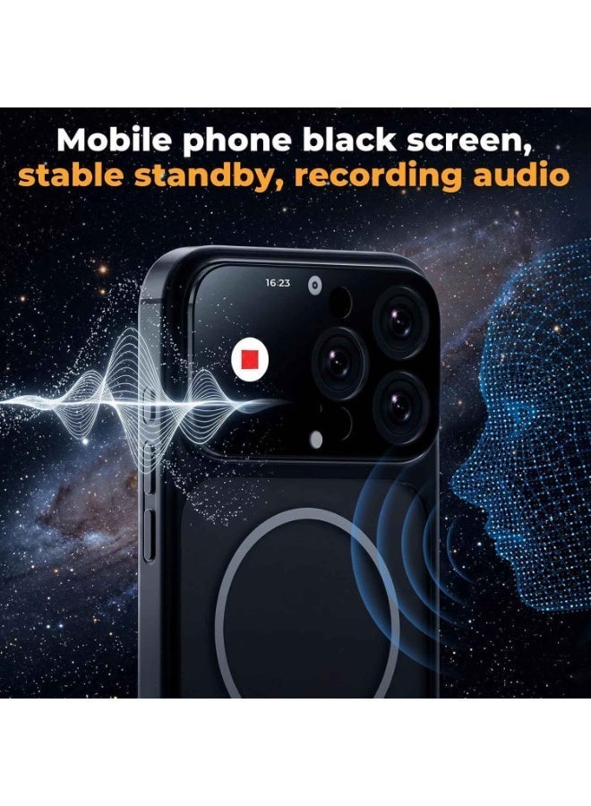 Phone Case for iphone 16 Pro Max Case With 1.85 Inch Smart Display,New Tech Rechargeable and Syncs With Phone Photography, Music, Weather, Clock, Message, Clear Shock Proof Non Slip (Black) - Image 4