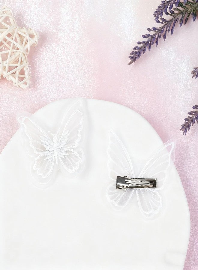 TecoKart® Butterfly Hair Clip Set for Women, 20pcs Embroidered Butterfly Clips for Hair, Elegant Hair Accessories for Woman Wedding, Lightweight Butterfly Clips for Daily & Party Styling - Image 3