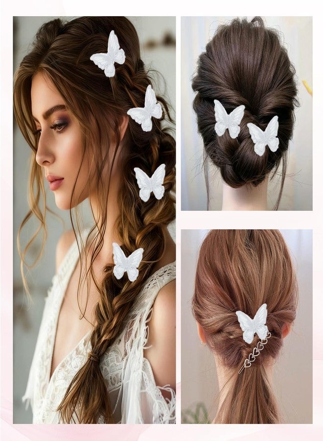 TecoKart® Butterfly Hair Clip Set for Women, 20pcs Embroidered Butterfly Clips for Hair, Elegant Hair Accessories for Woman Wedding, Lightweight Butterfly Clips for Daily & Party Styling - Image 4
