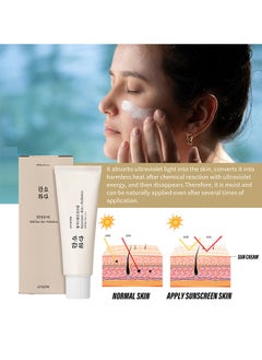 Jaysuing Rice Probiotic Protective Cream SPF50+, Refreshing Moisturizing and Non-Sticky Sunscreen Cream, Anti-UV Facial Sunscreen - 50ML  - Image 3