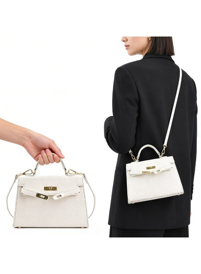 Magic Park Women's Handbags Crossbody Bags Small Carryall Bag Top Handle Satchel with Detachable Strap Women's Tote Bag PU Fashion Designer Handbags,White - Image 2