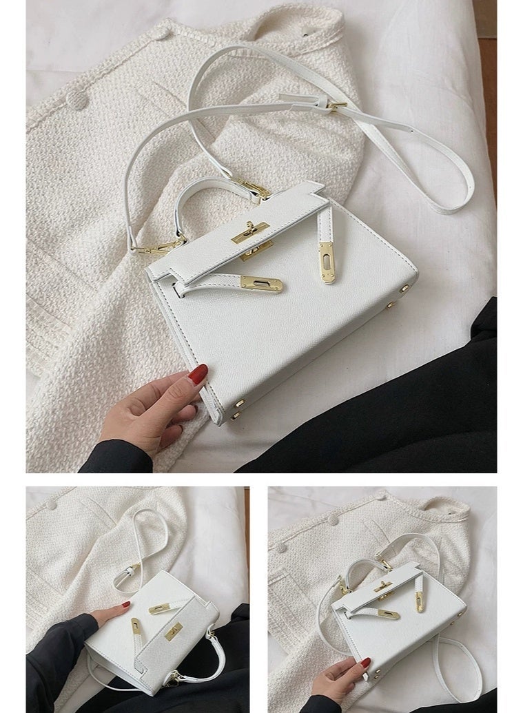 Magic Park Women's Handbags Crossbody Bags Small Carryall Bag Top Handle Satchel with Detachable Strap Women's Tote Bag PU Fashion Designer Handbags,White - Image 3