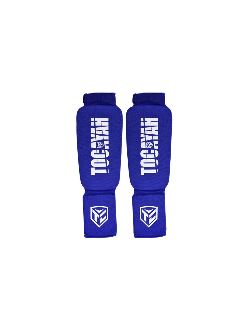 TOCAYAH Shin Instep Guards | Lightweight Cotton Elastic Shin Guards for MMA, Muay Thai & Kickboxing | Beginner Training Shin & Foot Protection Gear - Image 1