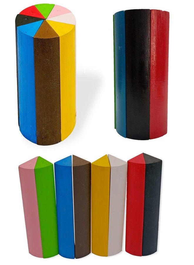 SquareDrop Wooden Cylinder Set of 8 - Brain Boosting Mathematical Activities for Age 5+ Years Old Kids - Do It Yourself Mathematics Activity Kit - Image 1
