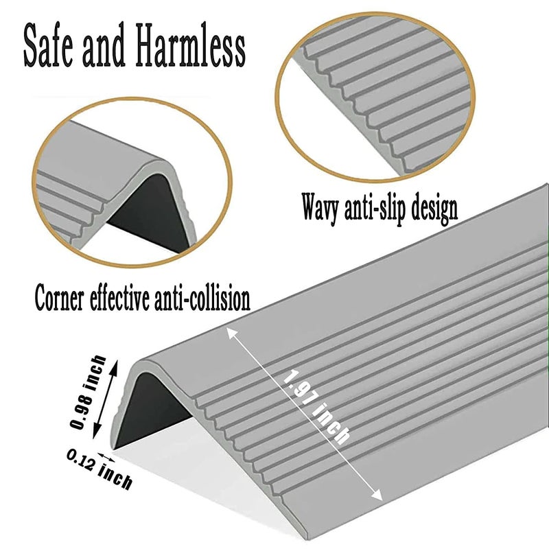 Delzon Rubberwood Stair Nosing Non-Slip Self Adhesive Stair Edge Protector 39 Inch L-Shaped Stair Edging Trim for Outdoor Indoor Staircases Treads (Black) - Image 5
