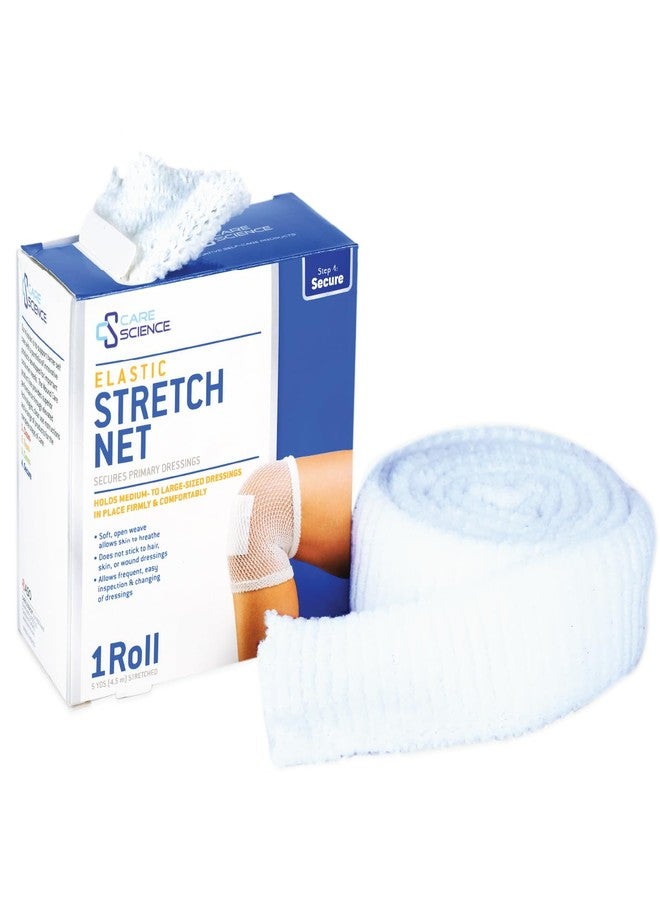 Care Science Elastic Stretch Net, 1 Roll, 5 Yards | Premium First Aid Wound Care, Secures Wound Dressings Firmly & Comfortably in Place - Image 1