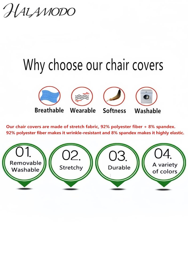 HALAMODO 2-Piece Printed Chair Cover Brown 12x4x12 - Image 5