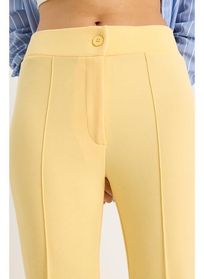 Ginger Mid Rise Seam Detail Straight Fit Pants - Image 4
