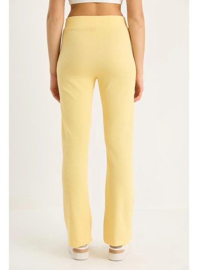 Ginger Mid Rise Seam Detail Straight Fit Pants