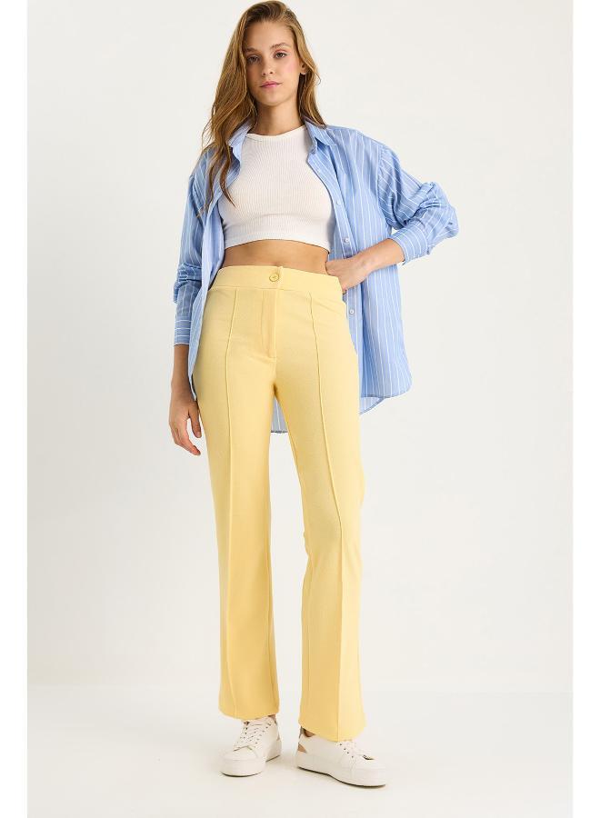 Ginger Mid Rise Seam Detail Straight Fit Pants - Image 5