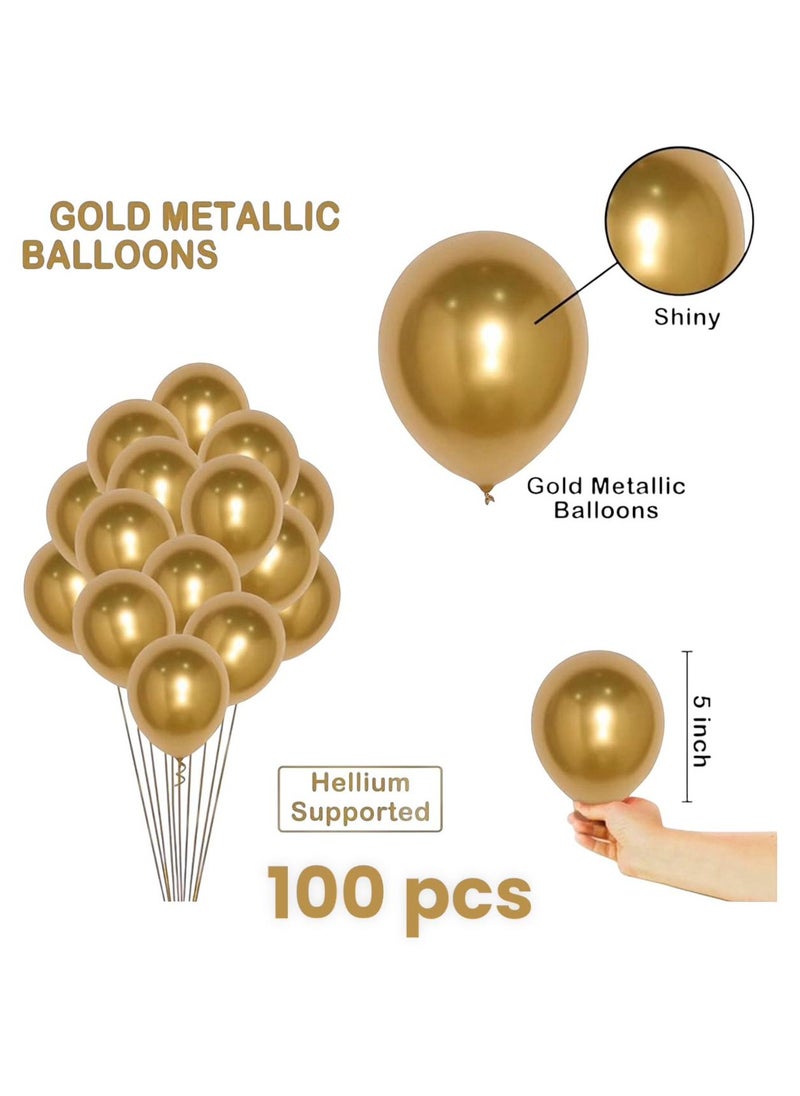 5 Inch Balloons Gold 100 Pieces,  Latex Chrome Balloons For Birthday Party Wedding Baby Shower  Festival Anniversary Decorations - pzsku/Z829CE38C83D2A6B0E99CZ/45/_/1739628362/1d830972-d639-4ad7-89aa-5ab212de4f7a