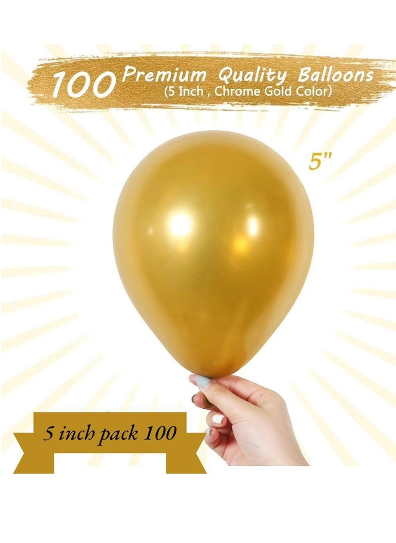 5 Inch Balloons Gold 100 Pieces,  Latex Chrome Balloons For Birthday Party Wedding Baby Shower  Festival Anniversary Decorations - pzsku/Z829CE38C83D2A6B0E99CZ/45/_/1739628431/c8247025-7422-4aa6-9cdc-06e103d033ca