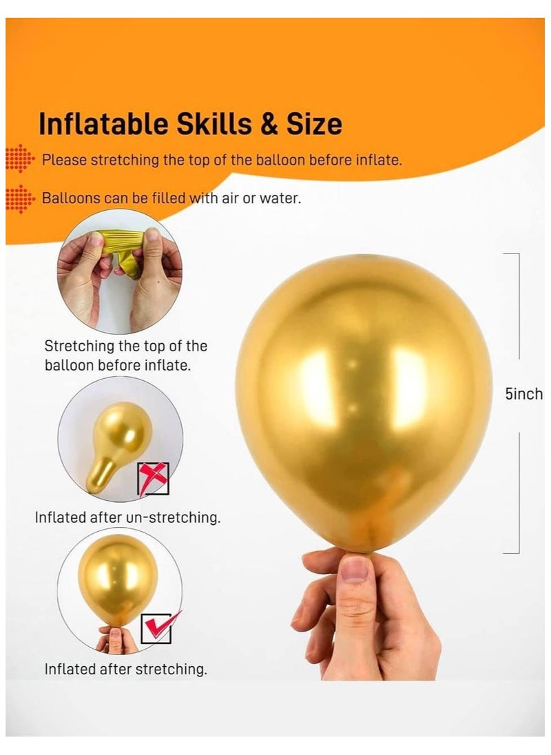 5 Inch Balloons Gold 100 Pieces,  Latex Chrome Balloons For Birthday Party Wedding Baby Shower  Festival Anniversary Decorations - pzsku/Z829CE38C83D2A6B0E99CZ/45/_/1739628470/79fdc92c-871d-4b6a-8c0d-b8d5355692e6