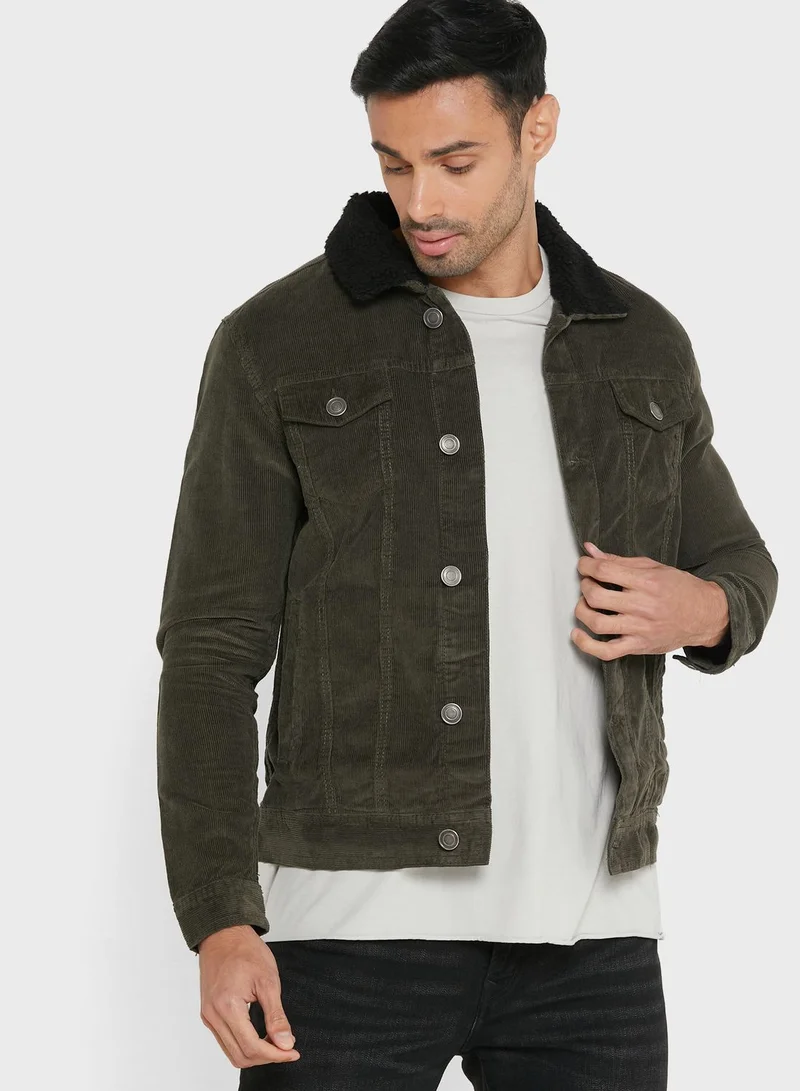 BRAVE SOUL Borg Collar Cord Jacket