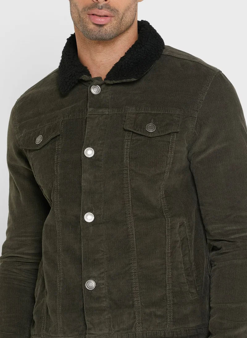 BRAVE SOUL Borg Collar Cord Jacket