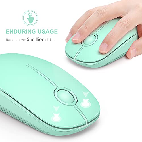 VssoPlor Wireless Mouse, 2.4G Slim Portable Computer Mice with Nano Receiver for Notebook, PC, Laptop, Computer (Mint Green) - Image 3