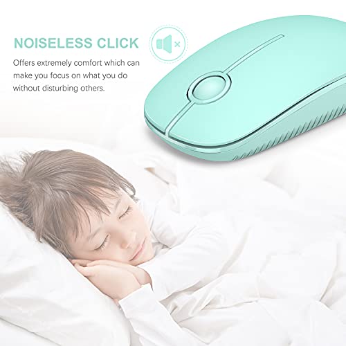 VssoPlor Wireless Mouse, 2.4G Slim Portable Computer Mice with Nano Receiver for Notebook, PC, Laptop, Computer (Mint Green) - Image 2