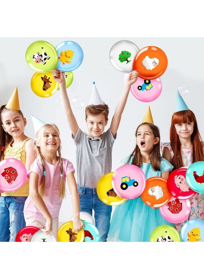Zomiboo 36 Pieces 12 Inch Farm Animal Balloons, Pig Cow Sheep Latex Balloons Tractor Barnyard Animal Farmhouse Party Decoration for Kids Baby Shower Farm Animal Themed Birthday Party Favors Indoor Outdoor - Image 1
