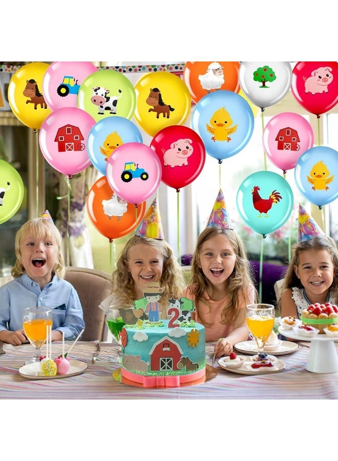 Zomiboo 36 Pieces 12 Inch Farm Animal Balloons, Pig Cow Sheep Latex Balloons Tractor Barnyard Animal Farmhouse Party Decoration for Kids Baby Shower Farm Animal Themed Birthday Party Favors Indoor Outdoor - Image 4