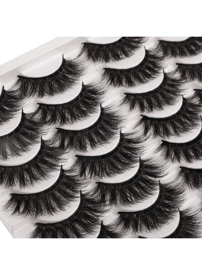 JIMIRE False Eyelashes Mink Fluffy Volume Lashes 3D Wispy Long Fake Eyelashes 14 Pairs Pack - Image 3