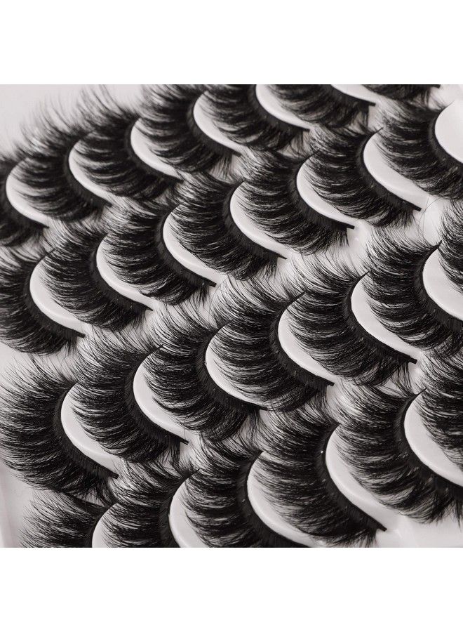 JIMIRE False Eyelashes Mink Fluffy Volume Lashes 3D Wispy Long Fake Eyelashes 14 Pairs Pack - Image 5