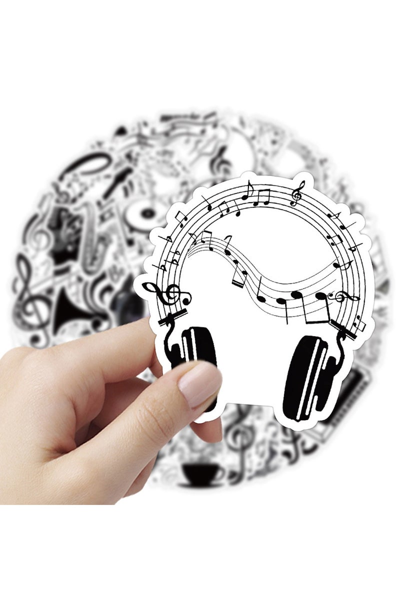قوس قزح أورينبو 50 قطعة من ملصقات حب الموسيقى العصرية، ملصقات رموز موسيقية، ملصقات للجيتار والكمبيوتر المحمول وزجاجة الماء والهاتف وسجل القصاصات، مجموعة ملصقات فينيل لطيفة مقاومة للماء - Image 2