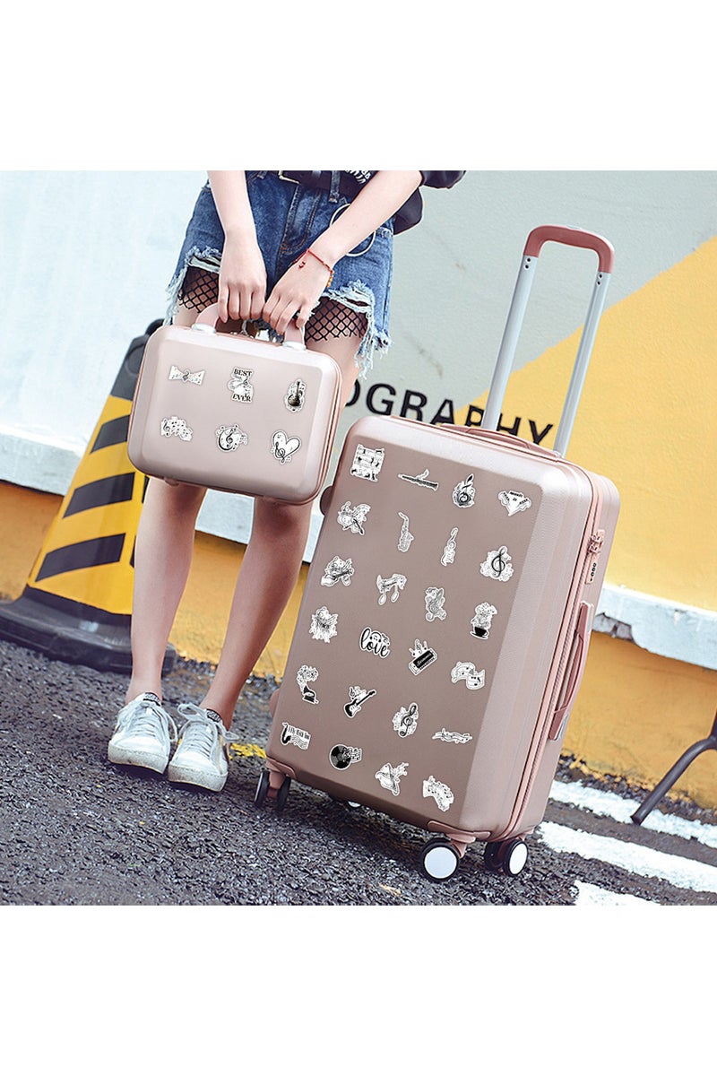 قوس قزح أورينبو 50 قطعة من ملصقات حب الموسيقى العصرية، ملصقات رموز موسيقية، ملصقات للجيتار والكمبيوتر المحمول وزجاجة الماء والهاتف وسجل القصاصات، مجموعة ملصقات فينيل لطيفة مقاومة للماء - Image 5