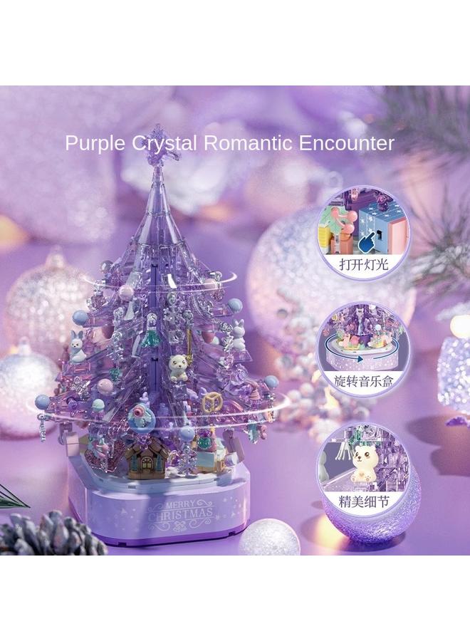 Bluejw Senbao 605029 Dream Christmas Tree With Lights Music Box Small Particles Handmade Assembled Toys Christmas - Image 4