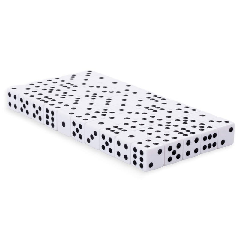 Regal Games Dice Set - 6 Sided White 16mm Square Dice for Classroom or Family Game Night - 50 Dice - Image 1