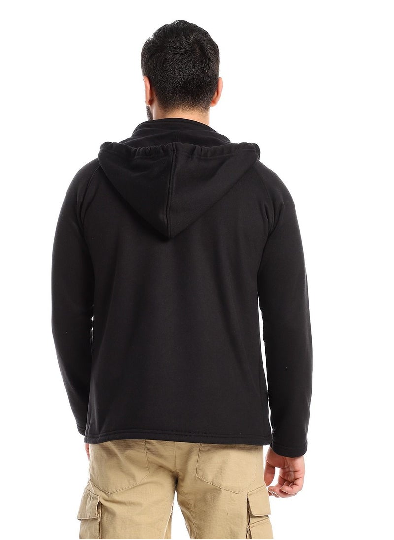 Caesar - Mens Plain Hoodie With Front Pockets and through zipper - Image 1