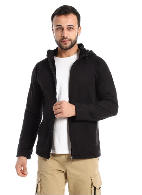 Mens Plain Hoodie With Front Pockets and through zipper