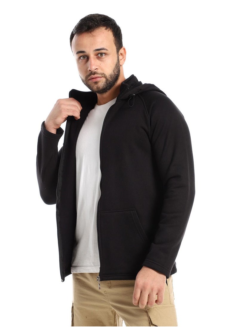 Caesar - Mens Plain Hoodie With Front Pockets and through zipper - Image 1