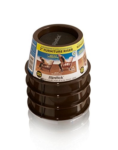 Slipstick CB654 2 Inch Lift Furniture Risers / Bed Risers, Adds 2" Height to Heavy Furniture or Beds (Set of 4) Supports 2,000 lbs,Chocolate/Dark Brown - Image 2