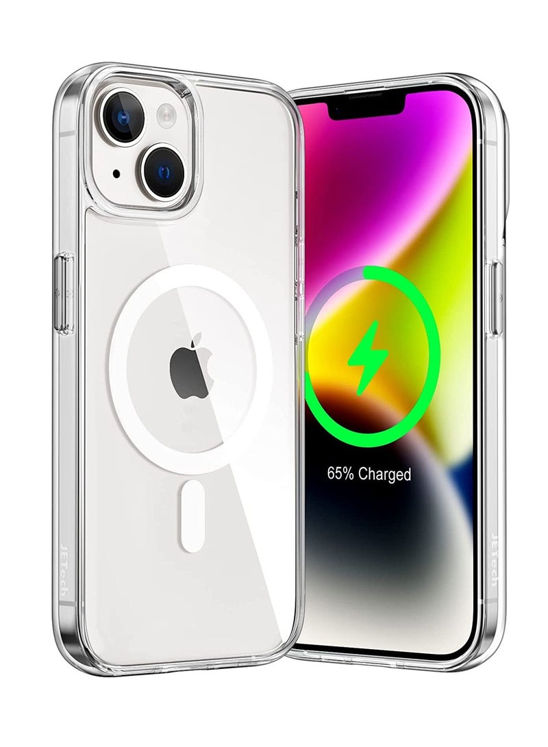 DUSALA Magnetic Case for iPhone 14 6.1-Inch Compatible with MagSafe Wireless Charging, Shockproof Phone Bumper Cover, Anti-Scratch Clear Back - Image 1