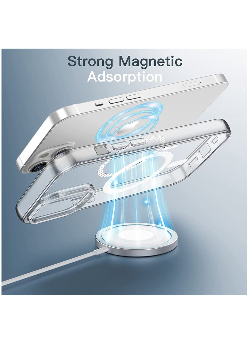 DUSALA Magnetic Case for iPhone 14 6.1-Inch Compatible with MagSafe Wireless Charging, Shockproof Phone Bumper Cover, Anti-Scratch Clear Back - Image 3