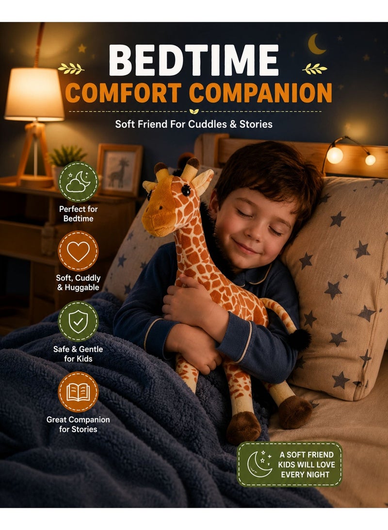 Wild Planet Giraffe Plush Toy 32cm Tall Safari Animal Stuffed Toy Soft Cuddly Giraffe Plush Doll Realistic Wildlife Plush Educational Kids Toy Cute Jungle Animal Pillow Hugging Companion Gift for Boys Girls Toddlers Children - Image 2