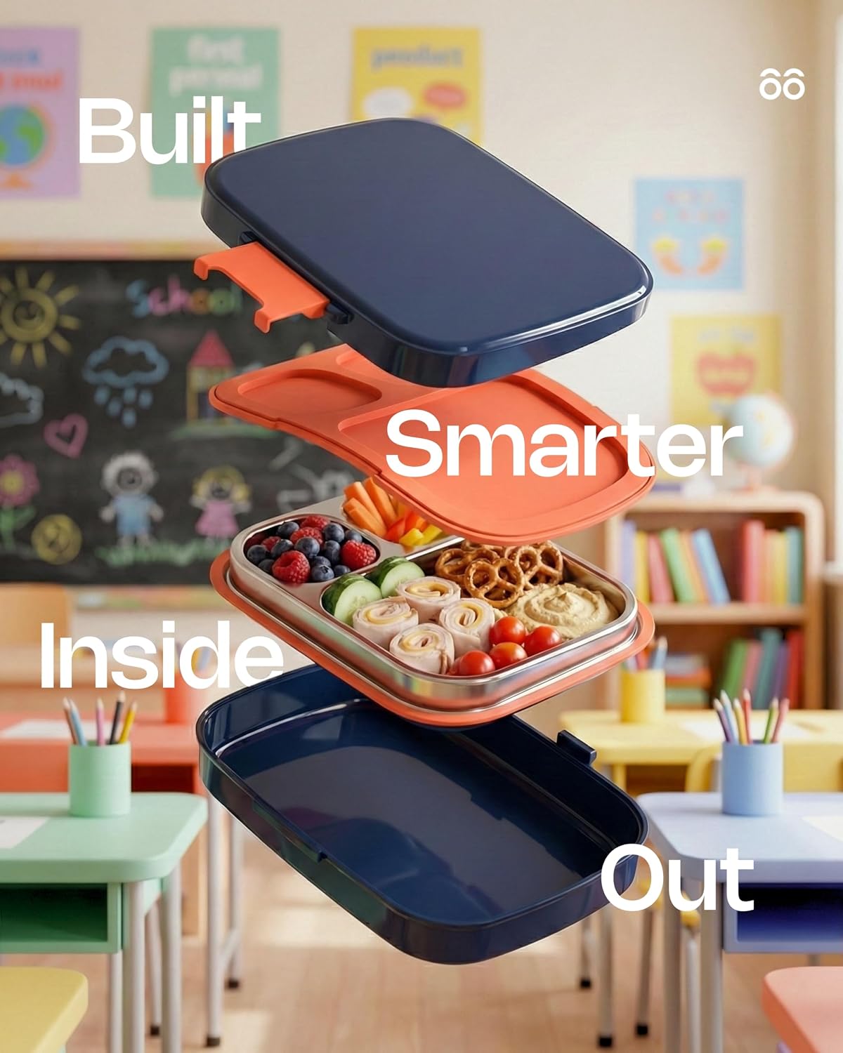 Spriggo Vault Funk Lunch Box For Kids - Night Navy