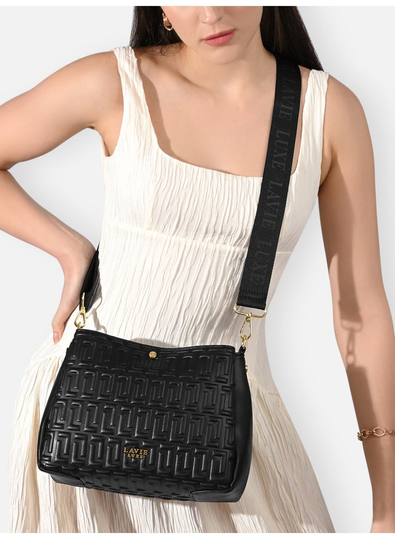 Lavie Luxe Women's Emjane 3 Compartment Sling (Black) - Image 2