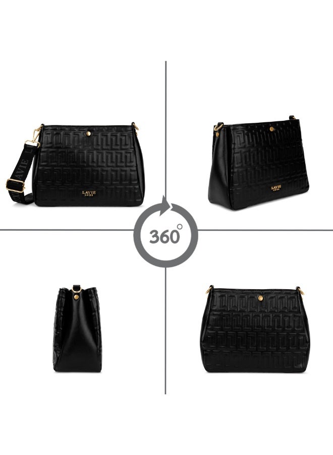 Lavie Luxe Women's Emjane 3 Compartment Sling (Black) - Image 5