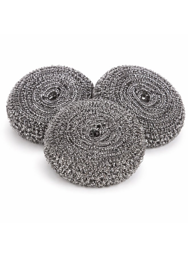 OSALIA Stainless Steel Cleaning Sponge Balls 3 Pack – Heavy Duty Rust-Proof Steel Wool Scrubbers for Kitchen Pots, Pans, Dishes & Household Cleaning – Thick Quick-Draining Scrubbing Balls - Image 1