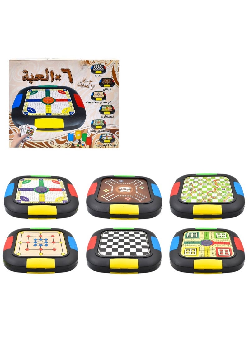 Toy Box - 6 in 1 Playset Chess Jakaroo,Alshesh Ludo,Snakes and Ladders Game - Image 1