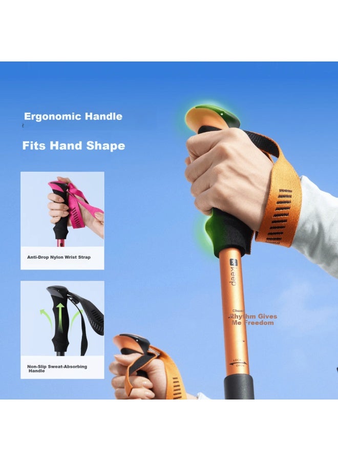 Keep Ultra-light 5-section Foldable Telescopic Trekking Pole Professional Outdoor Hiking Shock-absorbing Walking Stick - Image 5
