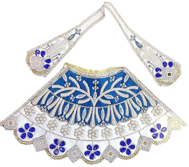 Partish MATA Rani Heavy Dress 4 Inches (Pack of 3) l Lehanga Patka l Poshak for Durga MATA Devi Ji for Navratri Special(A) - Image 3