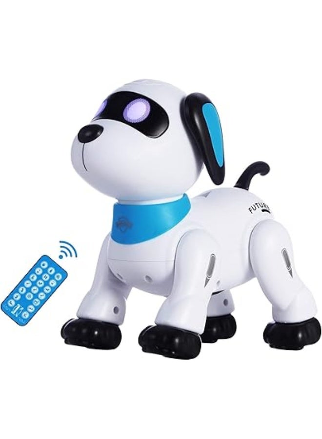 Remote Control Robot Dog Toy, Programmable Interactive & Smart Dancing Robots for Kids 5 and up, RC Stunt Toy Dog with Sound LED Eyes, Electronic Pets Toys Robotic Dogs for Kids Gifts