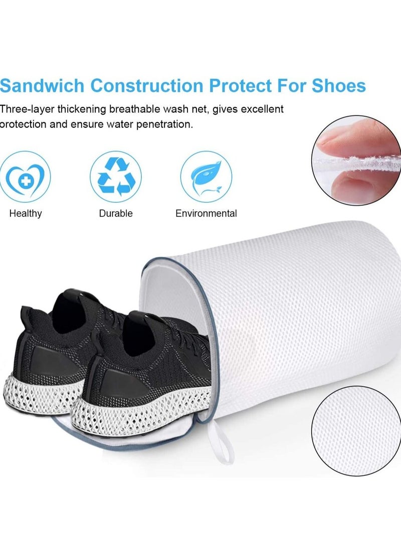 HomarKet Set Of 2 Laundry Bag For Shoes Polyester Zippered Mesh Shoes Washer And Dryer Bags For Sneaker Socks And Bras  - Image 3
