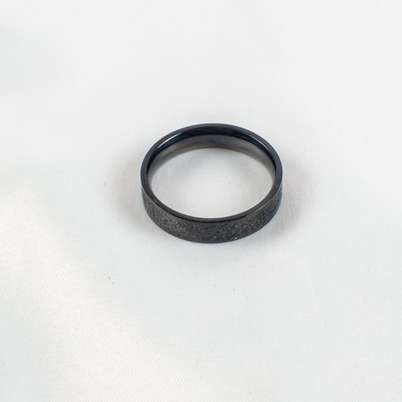 Black Stainless Steel Ayut Al Kursy Ring Size 9 - Image 3
