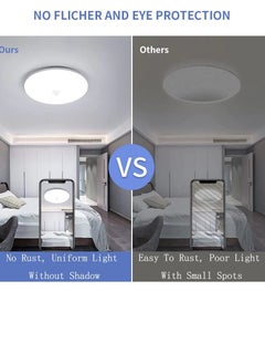 جو إيكو  ضوء السقف LED، مصباح السقف LED مع مستشعر الحركة 6500K أبيض  و بارد، IP54 ضوء السقف LED المقاوم للماء للمطبخ وغرفة المعيشة وغرفة النوم والشرفة  - Image 5