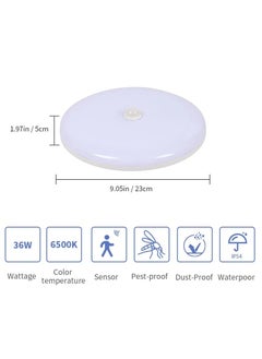 جو إيكو  ضوء السقف LED، مصباح السقف LED مع مستشعر الحركة 6500K أبيض  و بارد، IP54 ضوء السقف LED المقاوم للماء للمطبخ وغرفة المعيشة وغرفة النوم والشرفة  - Image 3