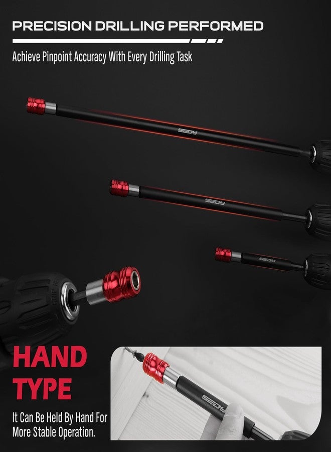 SEDY 5-Piece 2", 4", 6", 12", 17" Extra Long Magnetic Screwdriver Bit Holders, 1/4 Inch Hex Shank Quick Release Extension Adapter, Durable CR-V Steel, Universal Fit for Impact Driver Bits - Image 5