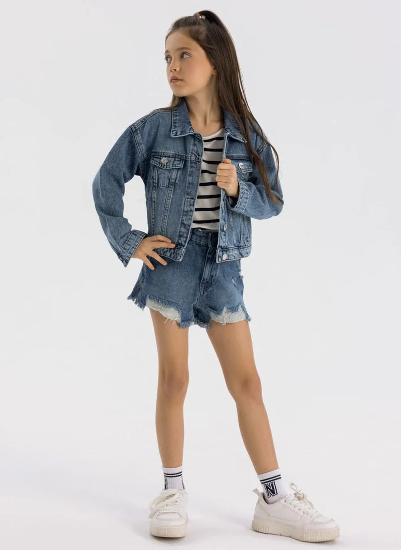 مينوتي Teen Girls Oversized Denim Jacket